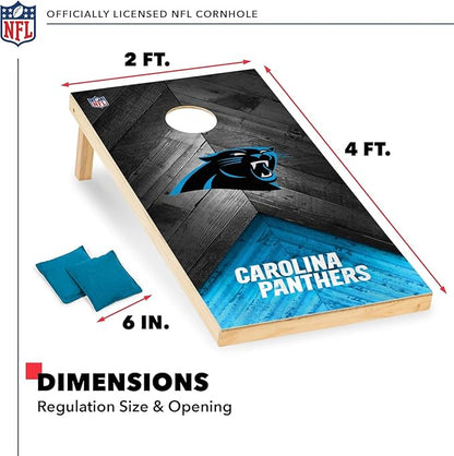 NFL Football 2' x 4' Regulation Size Solid Wood Cornhole Set with Direct Print HD Team Graphics