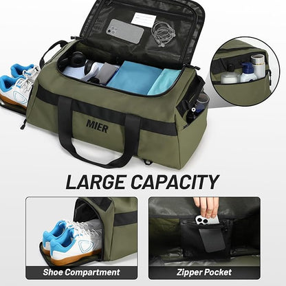 MIER Gym Bag for Men Large Duffel Backpack with Shoe Compartment, 60L Convertible Duffle Bags