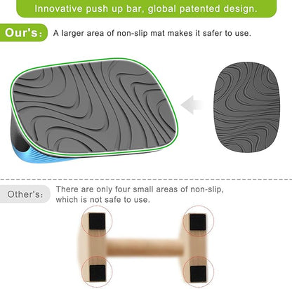 Kipika Push Up Bars, Pushup Stands, Anti-Slip Soft Plastic Push Up Handles, Bottom Anti-Slip Pad