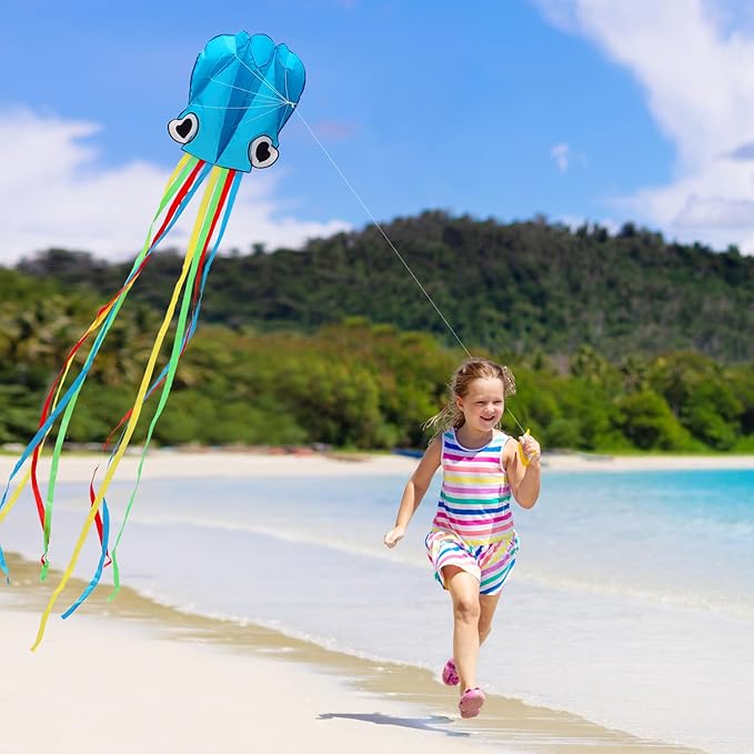 Xida Octopus Kite for Kids Ages 4-8, Professional Kites for Beginners and Adults, Easy to Fly Beach