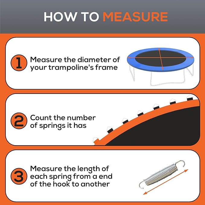 Soozier Trampoline Replacement Mat, Fits 12' Trampoline with 72 V Hooks, 5. 5" Springs, Trampoline