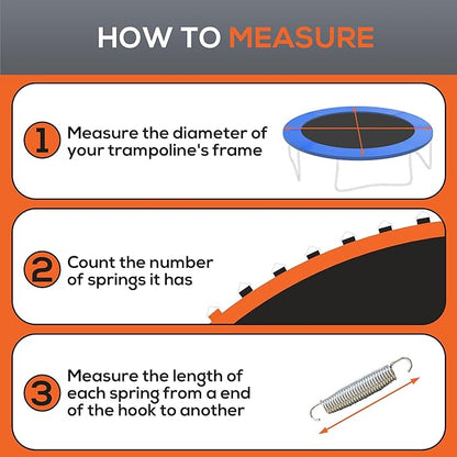 Soozier Trampoline Replacement Mat, Fits 12' Trampoline with 72 V Hooks, 5. 5" Springs, Trampoline