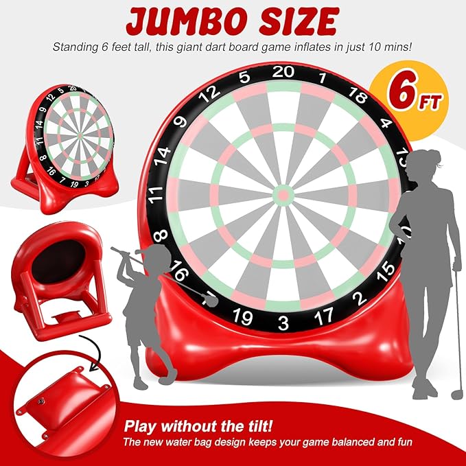 Inflatable Soccer Dart Board, Giant Kick Darts,Indoor Outdoor Lawn Yard Games for Kids Adults