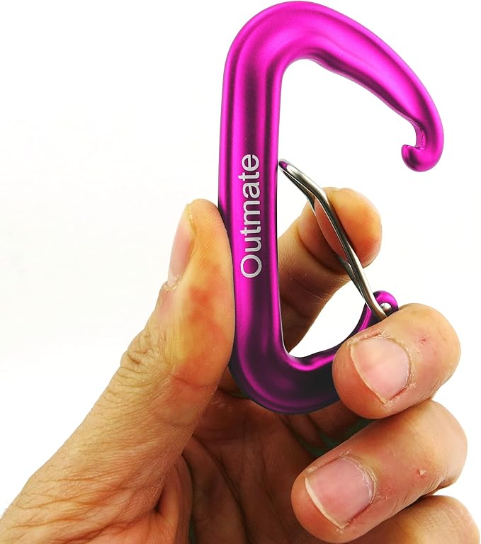 12kN 3.2"x2" Heavy-Duty Carabiner Clips - Durable, Lightweight Aluminum Alloy Carabiners for