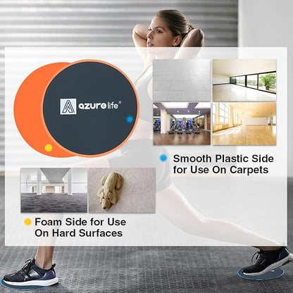 Exercise Core Sliders, Dual Sided Exercise Gliding Discs Use on Carpet or Hardwood Floors, Light