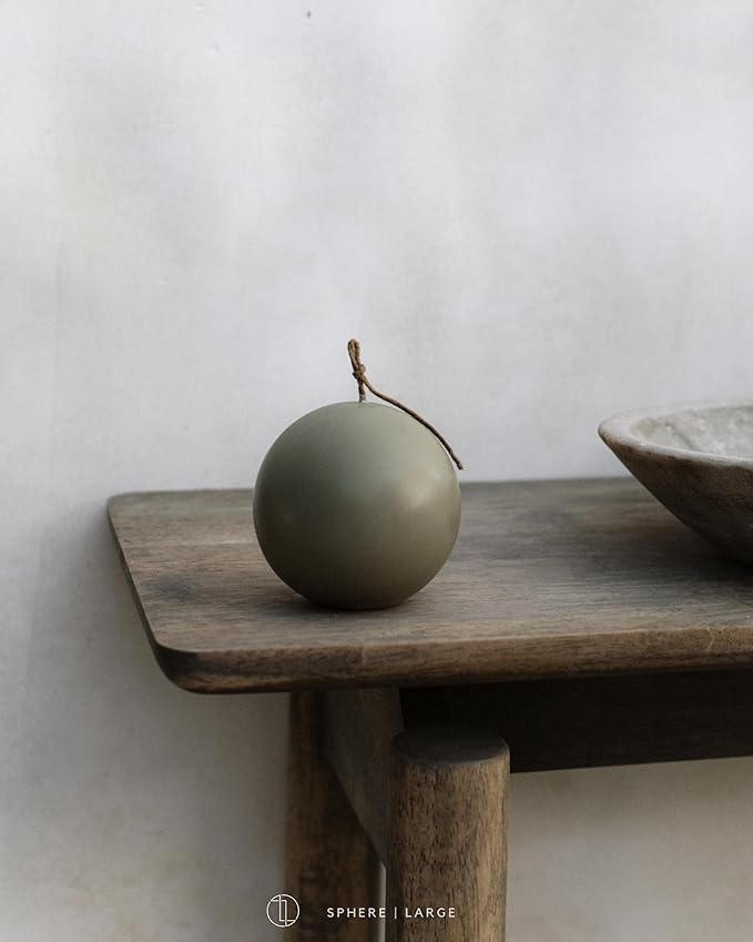 LAWA Sphere Candle - Beautiful Handmade Pillar Scented Soy Wax Elegant Aesthetic Candle