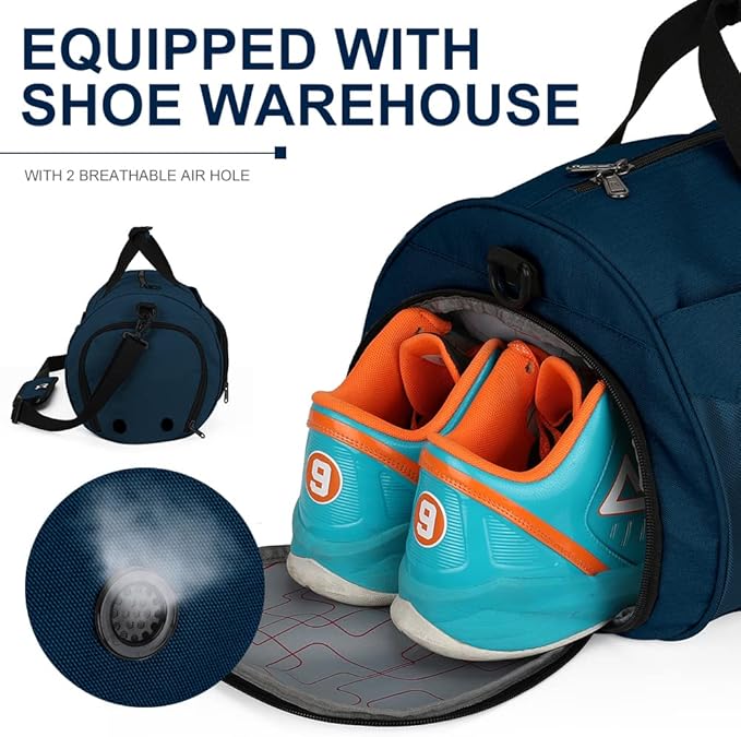 INOXTO Small Sports Gym Bag，Travel Duffel Bag with Dry Wet Pocket and Shoes Compartment for Women