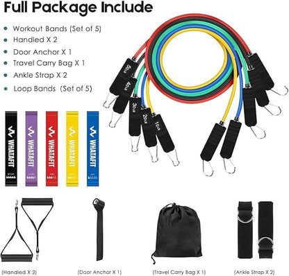 WHATAFIT Resistance Bands, Exercise Bands，Resistance Bands for Working Out, Work Out Bands with