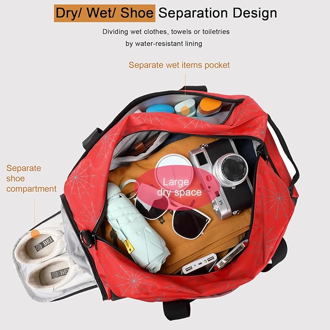 Octsky Kids Sports Gym Bag Boys Girls Overnight Weekend Bag with Shoe Compartment Small Soccer
