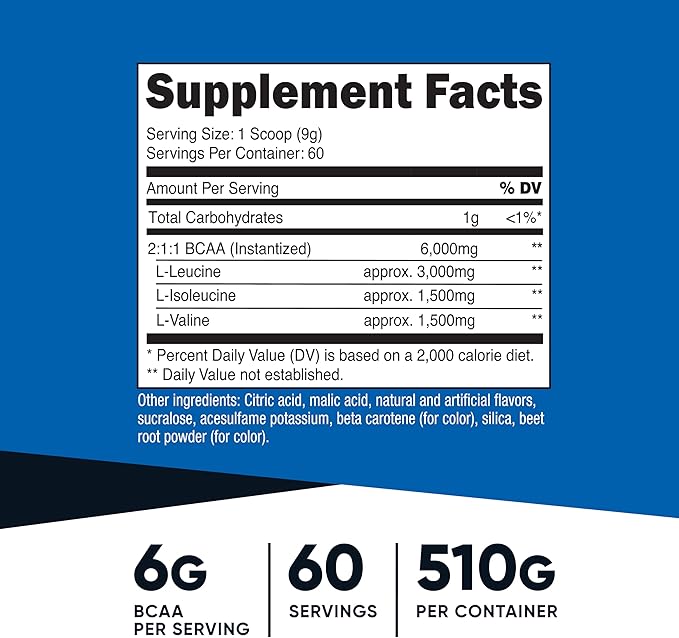 Nutricost BCAA Powder (Orange Mango, 60 Servings) - 2:1:1 Optimal Ratio, Gluten Free, Non-GMO