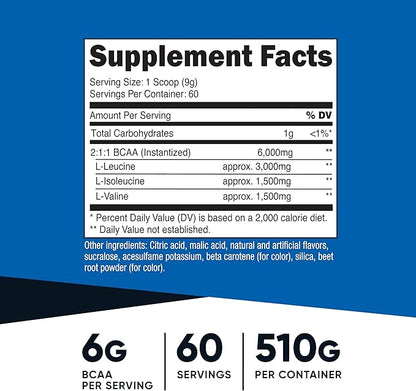 Nutricost BCAA Powder (Orange Mango, 60 Servings) - 2:1:1 Optimal Ratio, Gluten Free, Non-GMO