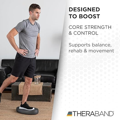 THERABAND Stability Trainer Pad, Advanced Level, Extra Soft, Black Foam Balance Pad for Physical