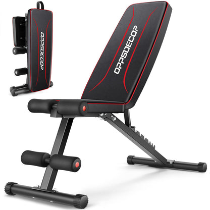 OPPSDECOR Weight Bench for Home Gym, ASTM-Certified 660LBS Fast Foldable Workout Bench for Home