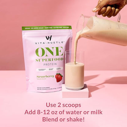 VitaHustle ONE Meal Replacement Shake - Plant Based Protein Powder by Kevin Hart - Vegan, Meal