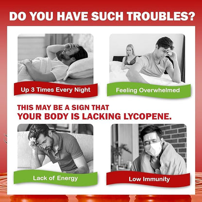 Lycopene Supplements for Men 50mg, Natural Tomato Antioxidant Supplement, 90 Veggie