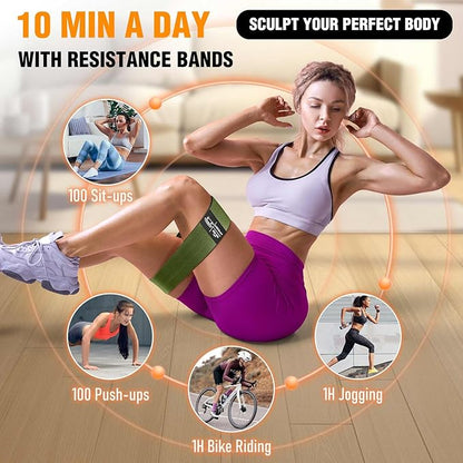 Fabric Resistance Bands for Working Out - Exercise Bands for Women and Men, Booty Bands for Legs