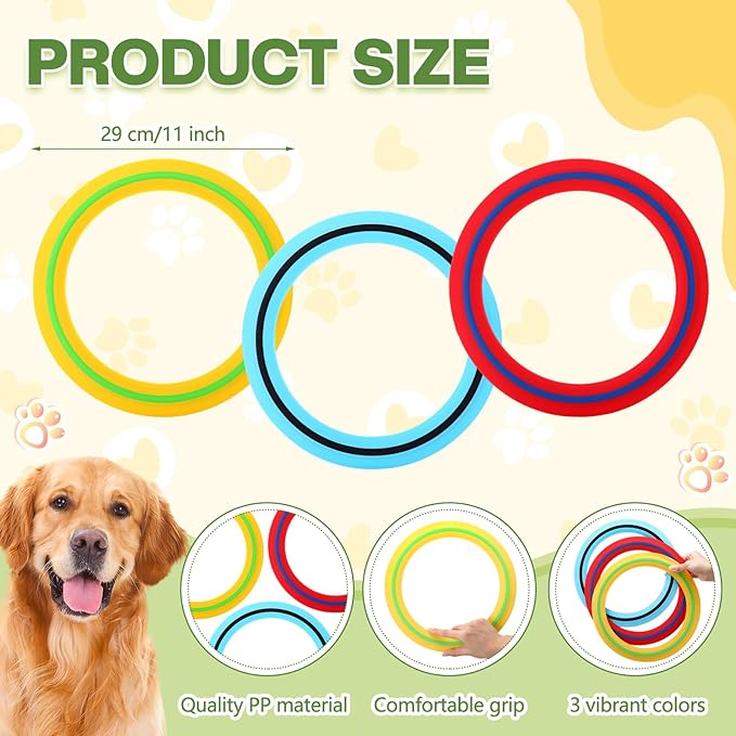 Soulchen 6 Pack Silicone Flying Ring 11 Inch Flying Disc Bulk for Backyard Pool Outdoor Soft Sports