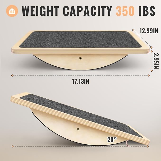 Balance Board Professional Wobble Board for Adults Anti-Slip 350LBS Balance Boards for Physical