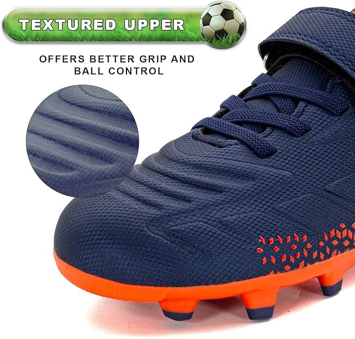 RUNIC Kids Soccer Cleats for Boys and Girls - Small and Big Kid Athletic Outdoor Football Shoes