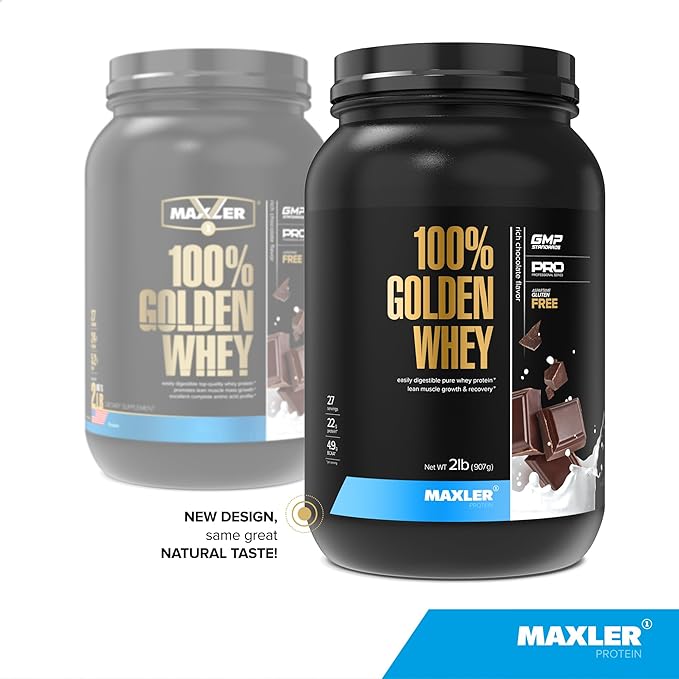 Maxler 100% Golden Whey - 22g of Protein per Serving - High Protein, Low Fat, Low Carb, Complete