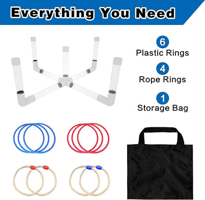 MOLACHI Ring Toss Games for Adults and Kids,Yard Games,Outdoor Indoor Games with LDE Light,Easy to
