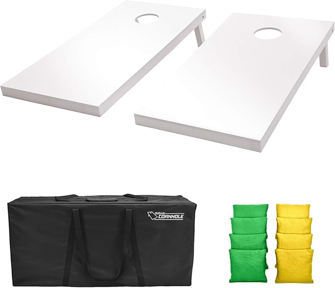 GoSports 4 ft x 2 ft Regulation Size Wooden Cornhole Boards Set - Includes Carrying Case and Over