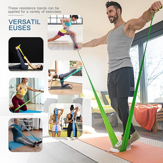 5 Pcs Professional Resistance Bands. Latex-Free, Elastic Band, Work Out Bands, Stretch Bands for