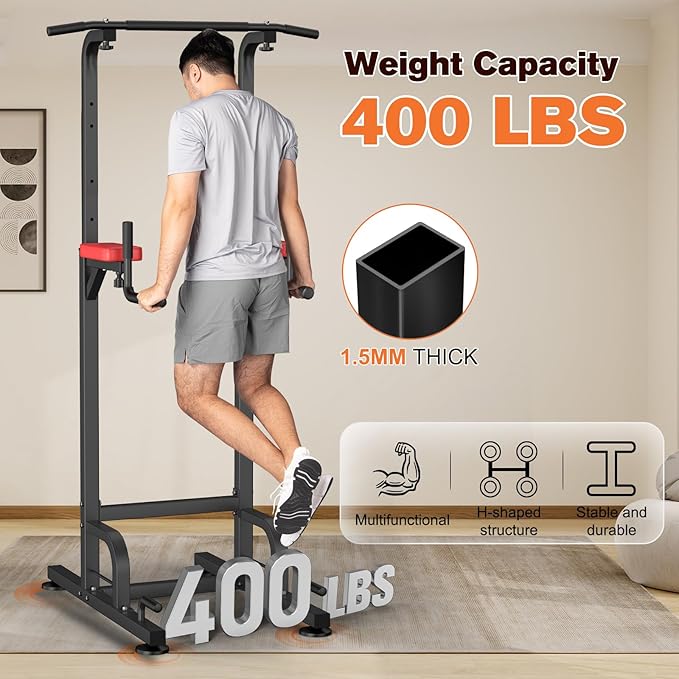 RELIFE REBUILD YOUR LIFE Power Tower Pull Up Bar Station Workout Dip Station for Home Gym Strength