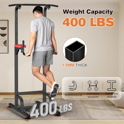 RELIFE REBUILD YOUR LIFE Power Tower Pull Up Bar Station Workout Dip Station for Home Gym Strength