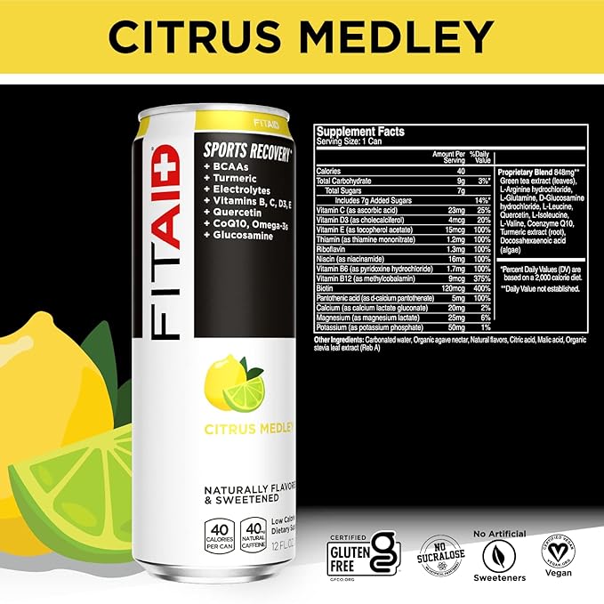 FITAID Post-Workout Recovery Drink Variety Sampler Pack, No Artificial Flavors or Sweeteners, 100%