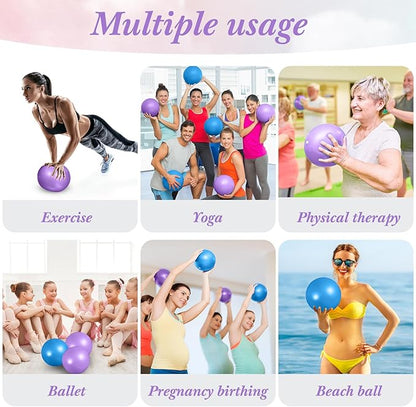 Aoriher 10 Pieces 9 Inch Exercise Pilates Ball Yoga Therapy Core Ball for Yoga Stability Barre