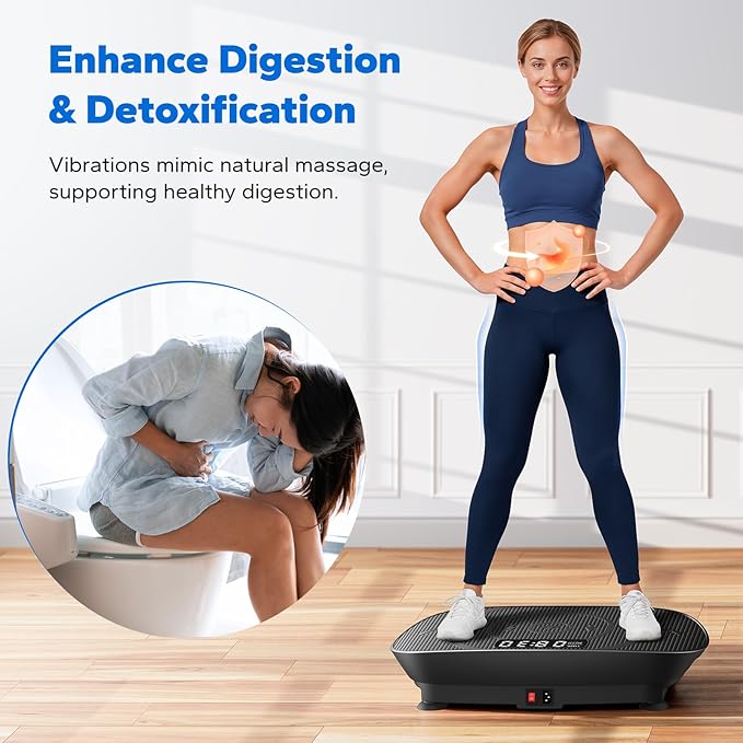 MERACH Vibration Plate Exercise Machine, Slim Vibration Plate for Lymphatic Drainage Weight Loss