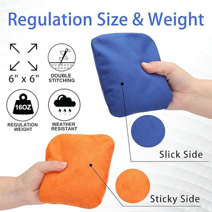 EunHo Dual Sided Cornhole Bags Regulation Set of 8 Professional Cornhole Bean Bags Slick and Stick