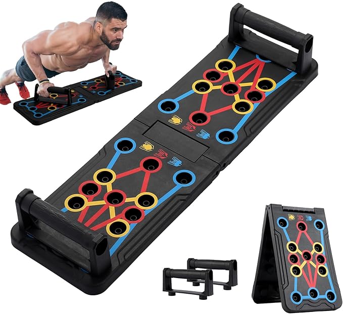 Foldable PushUp Stands Board Fitness,Workout Equipment for Home Gym, Men & Women Adjustable Pushup