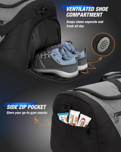 Gonex Gym Duffel Bag with Shoe Compartment Wet Pocket, Large Capacity Sports Duffle Bag for Men