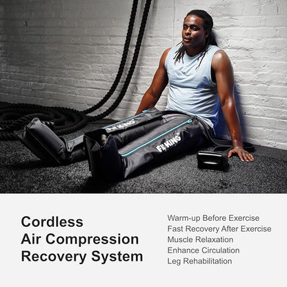 FIT KING Air Compression Recovery System, Cordless Full Leg Massager with Dynamic Pressure, Reduces