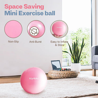 kisnbld Small Exercise Ball, 9 Inch Mini Pilates Ball, Anti Burst and Slip Resistant Mini Yoga Ball