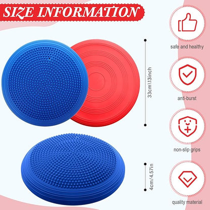 Libima 8 Pcs Wiggle Seat Inflated Wobble Cushion Sensory Seat Flexible Balance Board Balance Disc