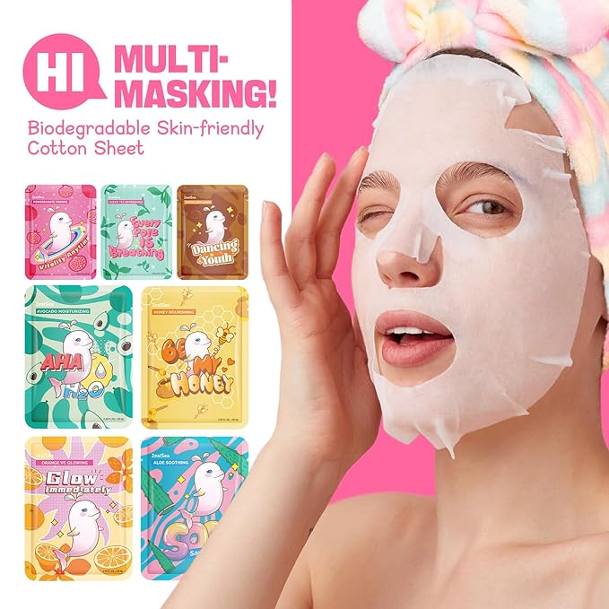 ZealSea Face Masks Skincare, Facial Masks for Women Skin Care, Sheet Masks Beauty with Natural