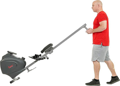 Sunny Health & Fitness Multi-Function Premium Magnetic Rowing Machine, Bicep Curls, Upward Rows