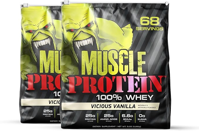 Muscle Whey Protein Flavored Protein Powder, 25,000mg Amino Acids/Serving, Cold Filtered(Packaging