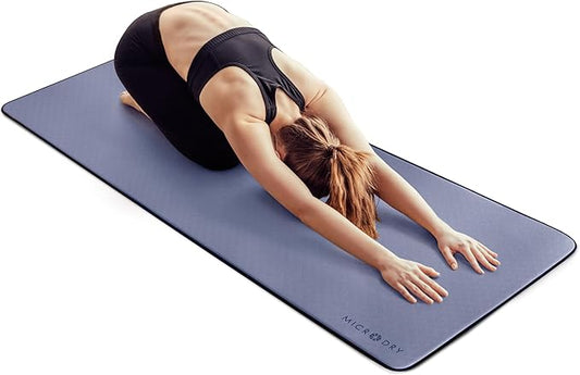 MICRODRY Deluxe Fitness Exercise Yoga Mat for Home & Gym, Extra Thick for High Impact Training