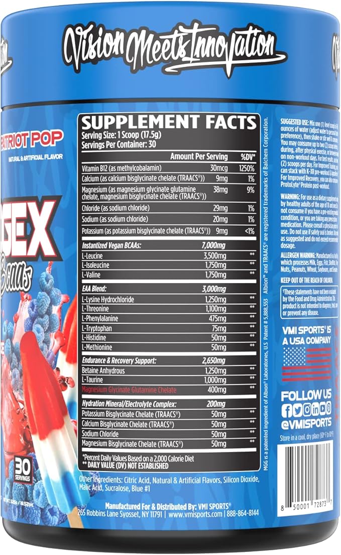 VMI Sports Aminogex Ultra | BCAA Powder | Amino Acids + Betaine and Glutamine | Amino Acid Post