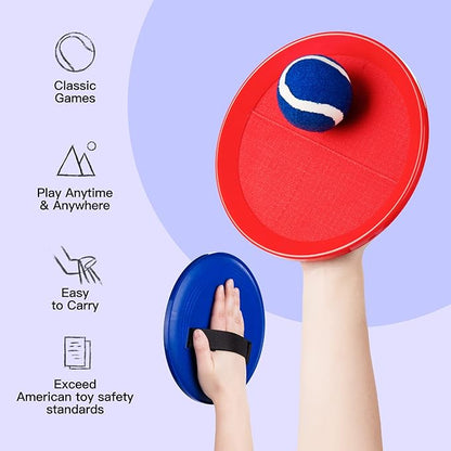 EVERICH Upgraded Toss and Catch Ball Game Set - Indoor and Outdoor Games for Kids 3-12, Beach Sand