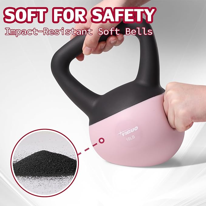 YIGUO Soft Kettlebell, Kettlebells 10 lb Anti-Slip Grip Weight for Home Workouts, Kettlebell for