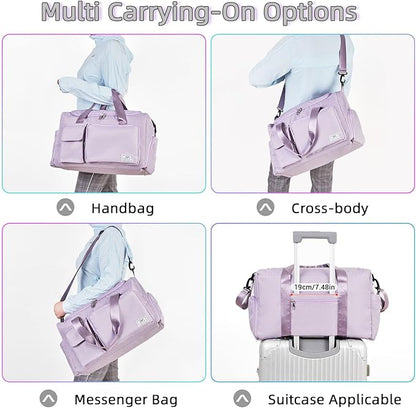 FIORETTO Women's Gym Duffle Bag with Shoes Compartment, 37L Capacity, Ideal for Travel, Gym