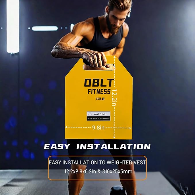 OBLT Weight Vest Plates for Full-Body Strength Training-5.5/9.3/14/19 LBS Suitable Crossfit,Outside