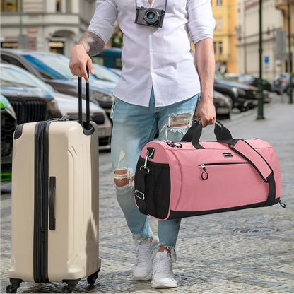 TOPDesign Gym Bag for Women & Men, Unisex Duffel Bag with Shoe Compartment & Wet Pocket for Travel
