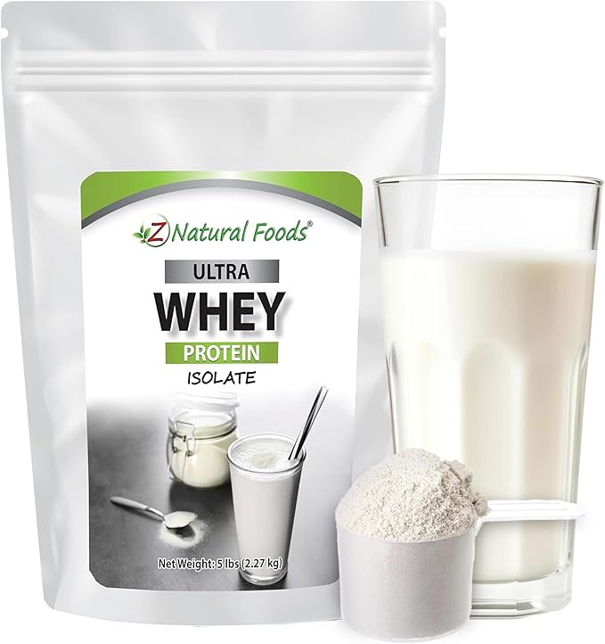Z Natural Foods Ultra Whey Protein Isolate Powder - Pure, Unflavored, Unsweetened Whey Protein