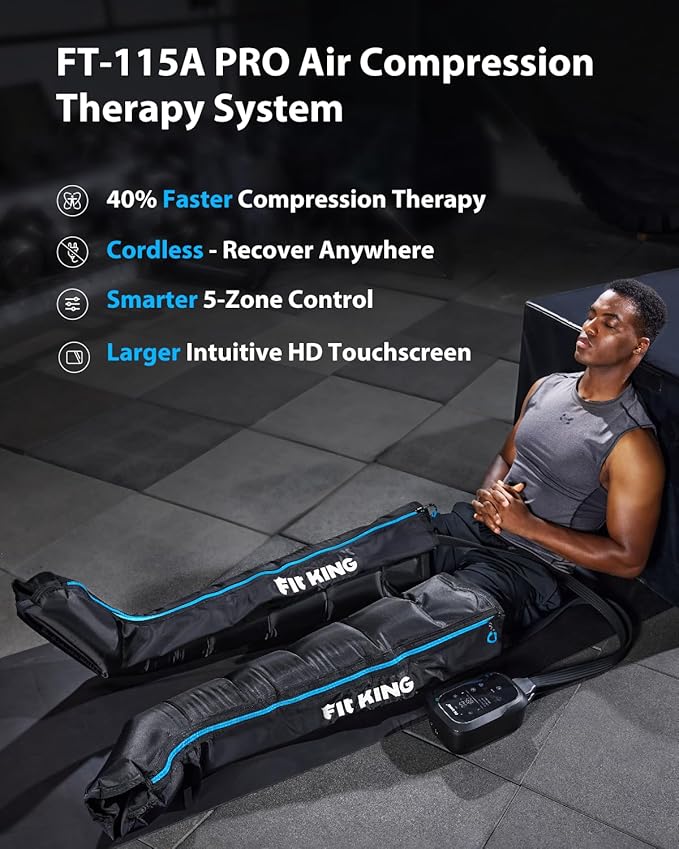 FIT KING Upgraded Full Leg Compression Massager Boots, Professional Air Compression Recovery System